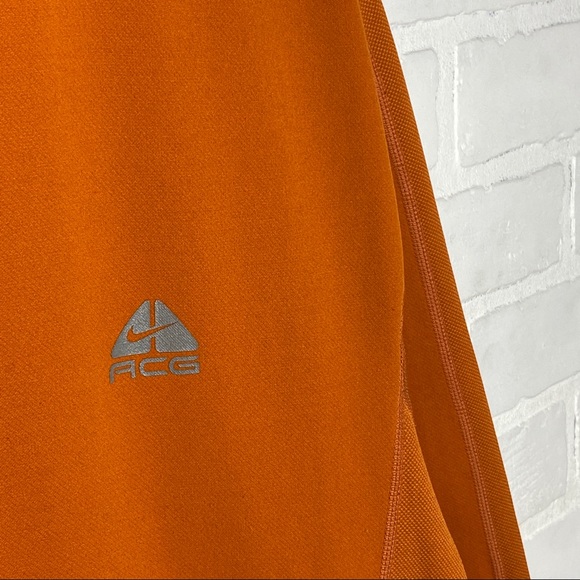 Nike ACG Quarter Zip Pullover Top Mens XL  Orange Fit Dry Black Ridge Golf - Picture 3 of 7